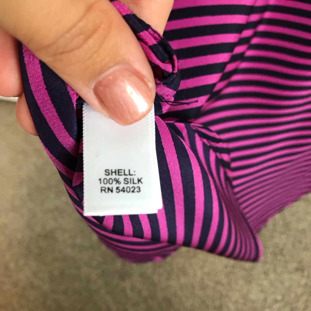 Banana Republic Pink & Navy Silk Button-Down - Picture 7 of 7